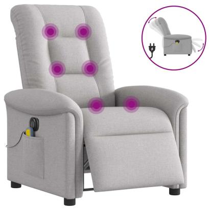 Scaun reclinabil electric pentru masaj Cloud Grey Fabric GartenMobel Dekor