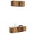 Set dulap TV 2 piese montat pe perete lemn vechi lemn prelucrat GartenMobel Dekor