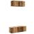 Set dulap TV 2 piese montat pe perete lemn vechi lemn prelucrat GartenMobel Dekor