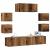 Set dulap TV 7 piese montat pe perete lemn vechi lemn prelucrat GartenMobel Dekor