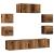 Set dulap TV 7 piese montat pe perete lemn vechi lemn prelucrat GartenMobel Dekor