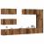 Set dulap TV 7 piese montat pe perete lemn vechi lemn prelucrat GartenMobel Dekor