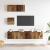 Set dulap TV 4 piese montat pe perete lemn vechi lemn prelucrat GartenMobel Dekor