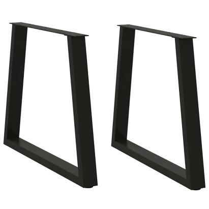 Picioare pentru masă în formă de V 2 buc Negru Oțel GartenMobel Dekor