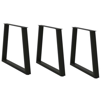 Picioare pentru masă în formă de V 3 buc Negru Oțel GartenMobel Dekor