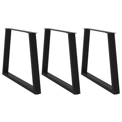 Picioare pentru masă în formă de V 3 buc Negru Oțel GartenMobel Dekor