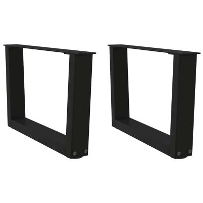 Picioare pentru masă în formă de V 2 buc Negru Oțel GartenMobel Dekor