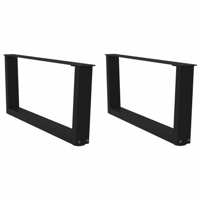 Picioare pentru masă în formă de V 2 buc Negru Oțel GartenMobel Dekor