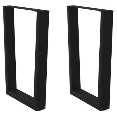 Picioare pentru masă în formă de V 2 buc Negru Oțel GartenMobel Dekor