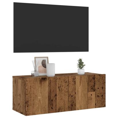 Dulap TV de perete, lemn vechi, 80x30x30 cm, lemn prelucrat GartenMobel Dekor
