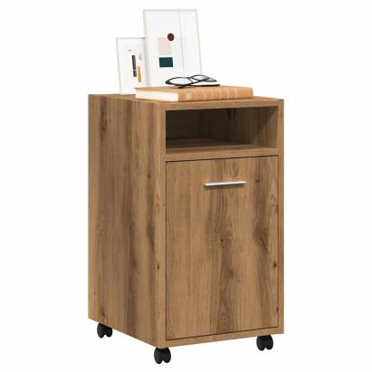 Dulap TV cu roți stejar artizanal 33x38x60 cm lemn prelucrat GartenMobel Dekor