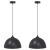 Lămpi de suspendare 2 buc E27 Negru Ø 30 cm Metal GartenMobel Dekor