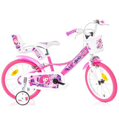 Bicicleta pentru copii Fairy DB-164RSN-09FY Dino Bikes, 16 inch, culoare roz cu alb for Your BabyKids