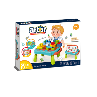 Masuta multifunctionala 3 in 1 pentru constructie - Dinozaur PlayLearn Toys