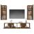 Set dulapuri TV, 4 piese, stejar fumuriu, lemn prelucrat GartenMobel Dekor