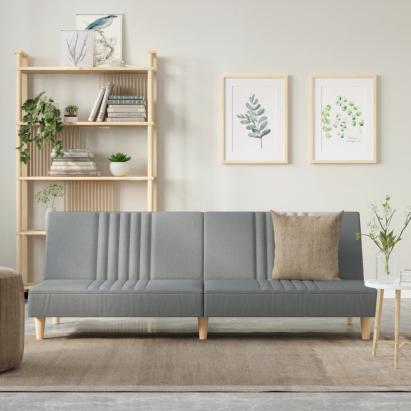 Canapea extensibilă, gri deschis, material textil GartenMobel Dekor