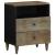 Noptiera gri deschis 50x33x60 cm lemn masiv de mango GartenMobel Dekor
