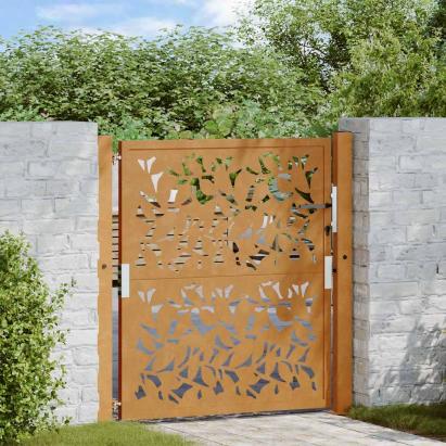 Poartă grădină Design cu frunze oțel rezistente la intemperii GartenMobel Dekor