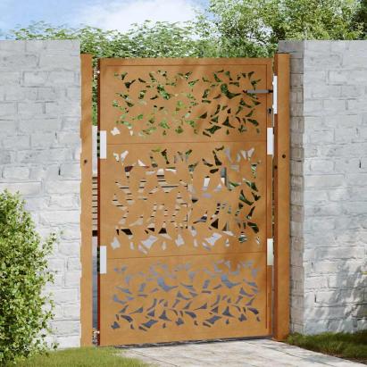 Poarta de gradina Design cu frunze otel rezistent la intemperii GartenMobel Dekor