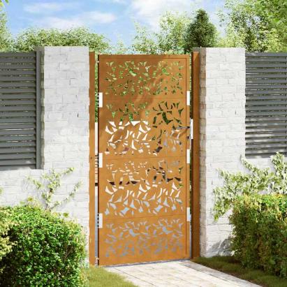 Poartă grădină Design cu frunze oțel rezistente la intemperii GartenMobel Dekor