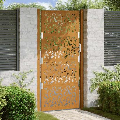 Poartă grădină Design cu frunze oțel rezistente la intemperii GartenMobel Dekor