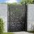 Poarta de gradina neagra 105x130 cm design flacara din otel GartenMobel Dekor