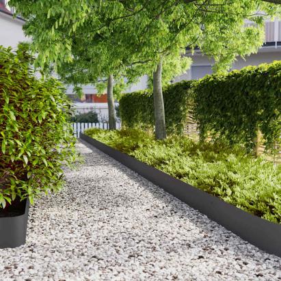 Borduri de gazon 10 buc Negru 20x103 cm Oțel laminat la rece GartenMobel Dekor