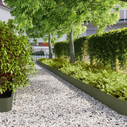 Borduri de gazon 10 buc Verde olive Oțel laminat la rece GartenMobel Dekor