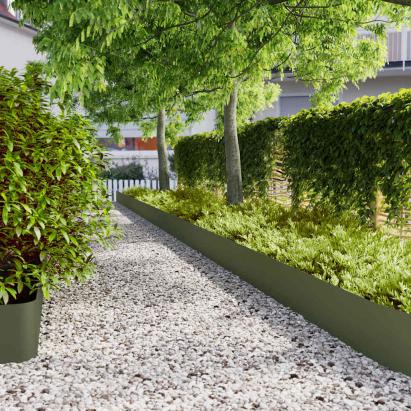Borduri de gazon 20 buc verde măsline oțel laminat la rece GartenMobel Dekor