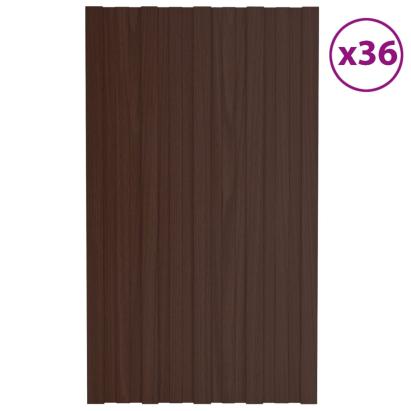 Panouri pentru acoperiș, 36 buc., maro, 80x45cm oțel galvanizat GartenMobel Dekor