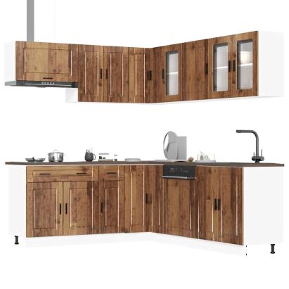 Set de dulapuri de bucătărie 11 piese „Porto” Lemn vechi lemn GartenMobel Dekor