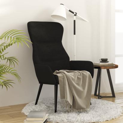 Scaun de relaxare, negru, material textil GartenMobel Dekor