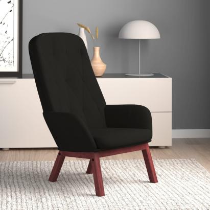 Scaun de relaxare, negru, catifea GartenMobel Dekor