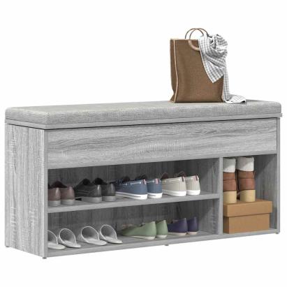 Bancă de pantofi, gri sonoma, 102x30,5x45 cm, lemn prelucrat GartenMobel Dekor