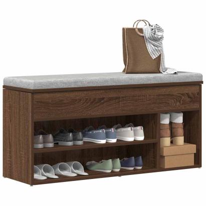Bancă de pantofi, stejar maro, 102x30,5x45 cm, lemn prelucrat GartenMobel Dekor
