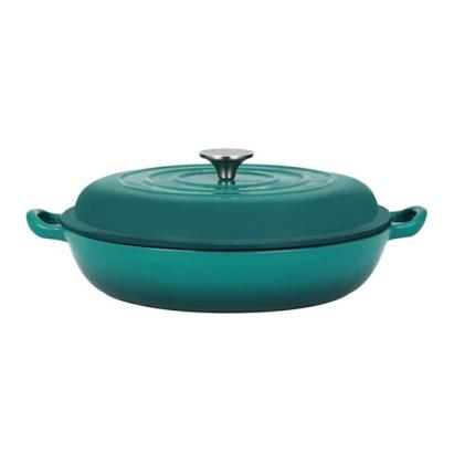 Cratita cu capac, fonta emailata, turcoaz, 4 L, Perfect Home GartenVIP DiyLine