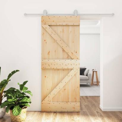 Ușă glisantă cu set de feronerie 85x210 cm, lemn masiv de pin GartenMobel Dekor