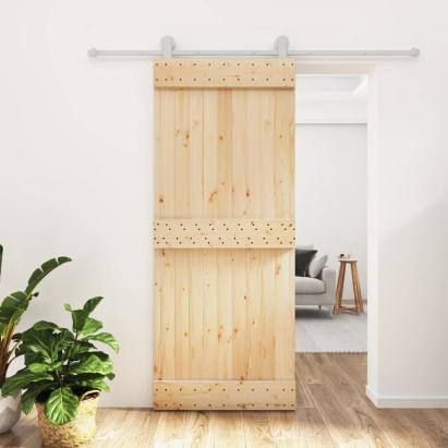 Ușă glisantă cu set de feronerie 85x210 cm, lemn masiv de pin GartenMobel Dekor