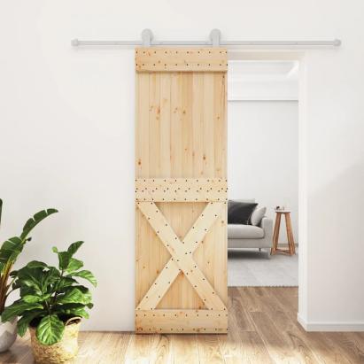 Ușă glisantă cu set de feronerie 70x210 cm, lemn masiv de pin GartenMobel Dekor