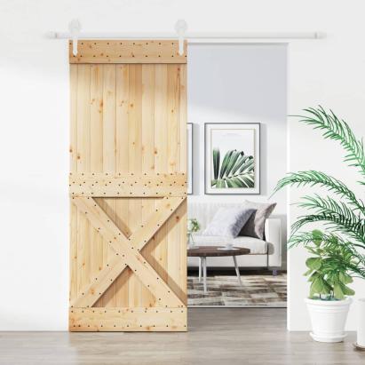 Ușă glisantă cu set de feronerie 85x210 cm, lemn masiv de pin GartenMobel Dekor