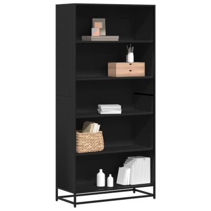 Bibliotecă, negru, 80,5x35x170,5 cm, lemn prelucrat GartenMobel Dekor