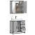 Set mobilier de baie, 2 piese, gri sonoma, lemn prelucrat GartenMobel Dekor