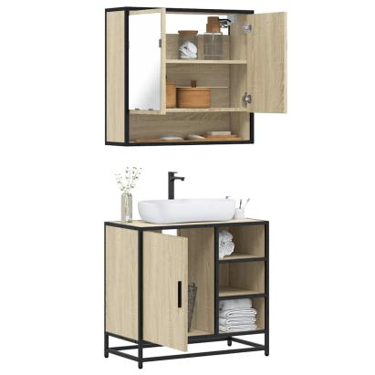Set mobilier de baie, 2 piese, stejar sonoma, lemn prelucrat GartenMobel Dekor