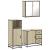 Set mobilier de baie, 3 piese, stejar sonoma, lemn prelucrat GartenMobel Dekor