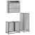 Set mobilier de baie, 3 piese, gri sonoma, lemn prelucrat GartenMobel Dekor