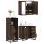 Set mobilier de baie, 3 piese, stejar maro, lemn prelucrat GartenMobel Dekor