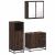 Set mobilier de baie, 3 piese, stejar maro, lemn prelucrat GartenMobel Dekor