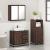 Set mobilier de baie, 3 piese, stejar maro, lemn prelucrat GartenMobel Dekor