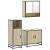 Set mobilier de baie, 3 piese, stejar sonoma, lemn prelucrat GartenMobel Dekor