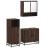 Set mobilier de baie, 3 piese, stejar maro, lemn prelucrat GartenMobel Dekor